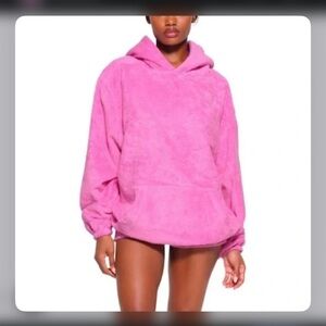 Skims Terry Cover Ups, Hoodie, in Neon Orchid Pink